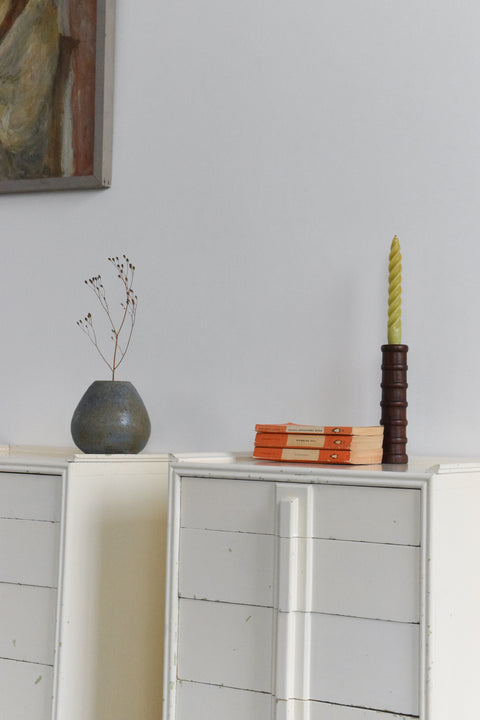 Vintage Pair of Painted White Wooden Bedside Tables
