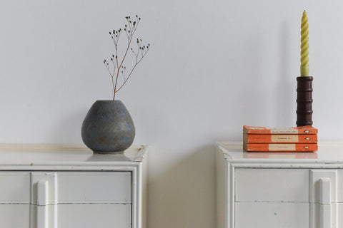 Vintage Pair of Painted White Wooden Bedside Tables