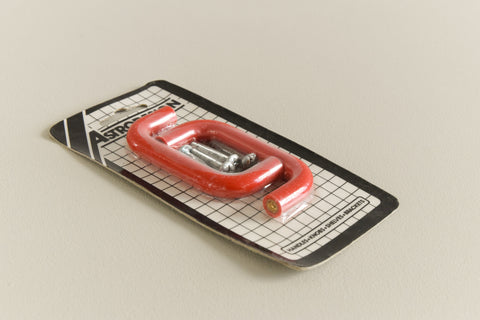 Vintage Pair of Red Plastic Cupboard / Drawer D Handles by Astrodesign