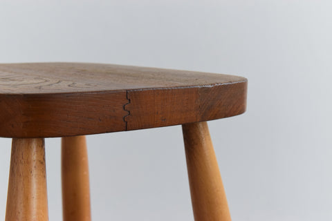 Vintage Pair of Rustic Wooden Bar Stools