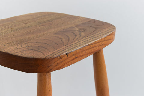 Vintage Pair of Rustic Wooden Bar Stools