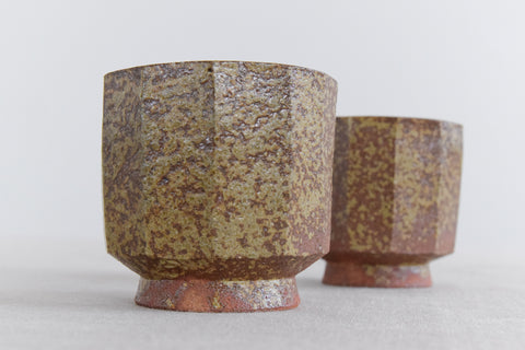 Vintage Pair of Small Studio Pottery Ceramic Cups