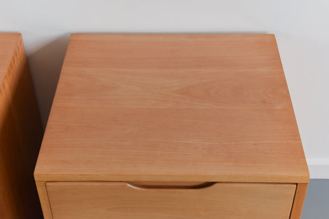 Vintage Pair of Solid Beech Bedside Drawers