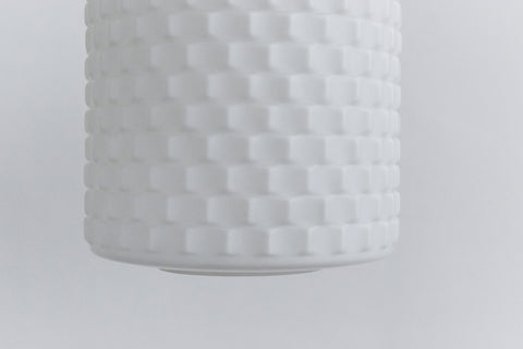 Vintage Pair of White Textured Opaline Glass Pendant Light Shades