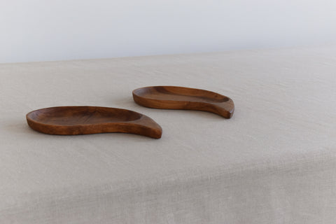 Vintage Pair of Wooden Dishes