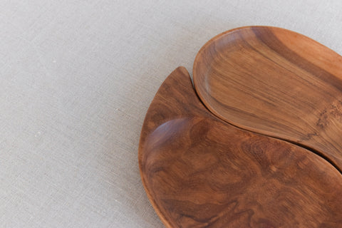 Vintage Pair of Wooden Dishes