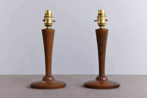 Vintage Pair of Wooden Lamp Bases