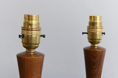 Vintage Pair of Wooden Lamp Bases
