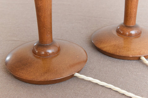 Vintage Pair of Wooden Lamp Bases