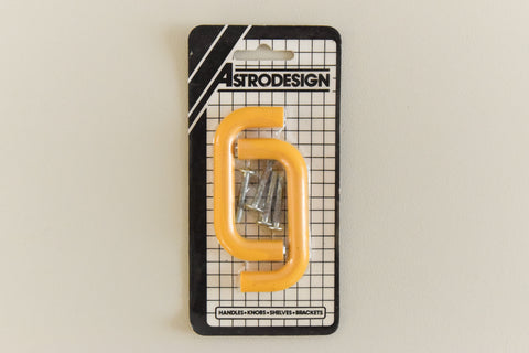 Vintage Pair of Yellow Plastic Cupboard / Drawer D Handles by Astrodesign