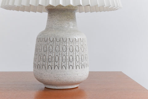 Vintage Patterned Textured Grey Ceramic Table Lamp Base