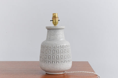 Vintage Patterned Textured Grey Ceramic Table Lamp Base