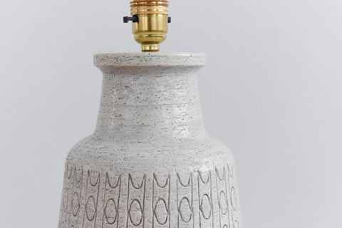 Vintage Patterned Textured Grey Ceramic Table Lamp Base
