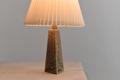 Vintage Patterned Ceramic Triangular Table Lamp Base