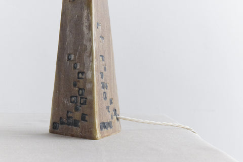 Vintage Patterned Ceramic Triangular Table Lamp Base