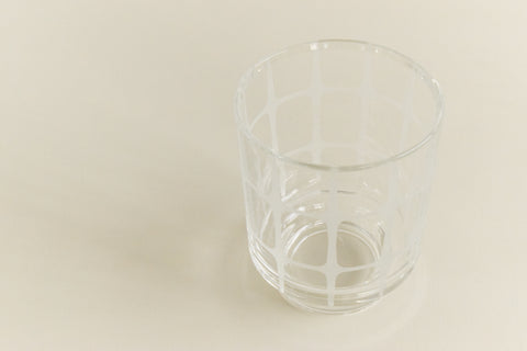 Vintage Patterned Frosted Glass Vase / Pot