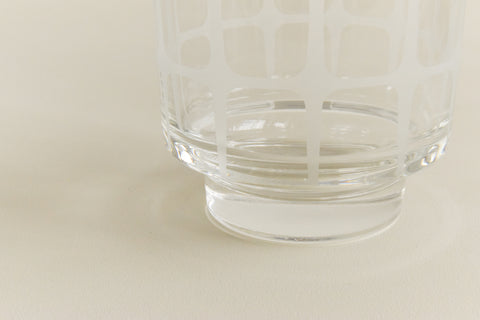 Vintage Patterned Frosted Glass Vase / Pot