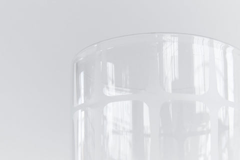 Vintage Patterned Frosted Glass Vase / Pot