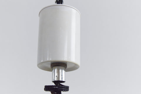 Vintage Peach Plastic Rise and Fall Mushroom Ceiling Light Guzzini Style