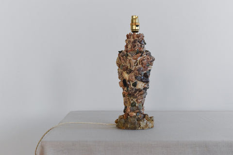 Vintage Pebble and Shell Table Lamp Base