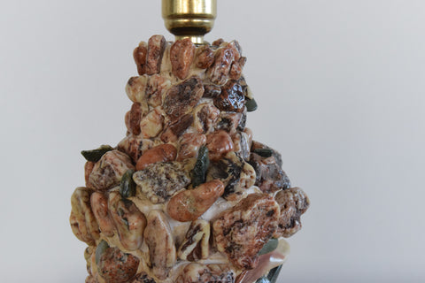 Vintage Pebble and Shell Table Lamp Base