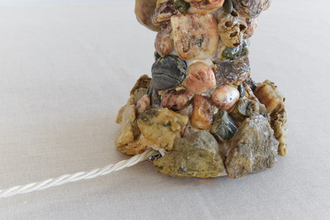 Vintage Pebble and Shell Table Lamp Base
