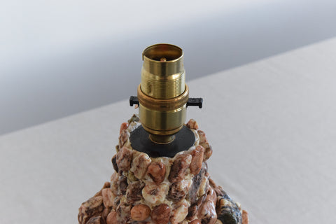 Vintage Pebble and Shell Table Lamp Base