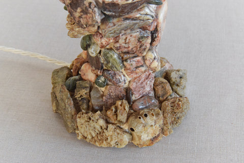 Vintage Pebble and Shell Table Lamp Base