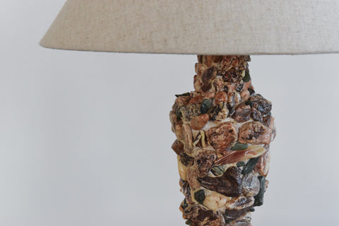 Vintage Pebble and Shell Table Lamp Base