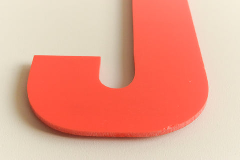 Vintage Perspex Red Cinema / Theatre / Shop Sign Letter 'J'