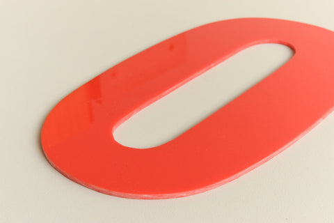 Vintage Perspex Red Cinema / Theatre / Shop Sign Letter 'O'