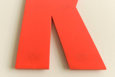 Vintage Perspex Red Shop / Cinema / Theatre Sign Letter 'K'