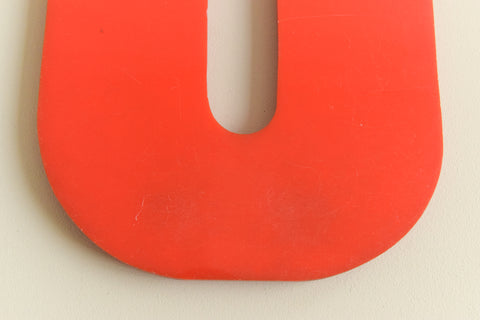 Vintage Perspex Red Shop / Cinema / Theatre Sign Letter 'O'