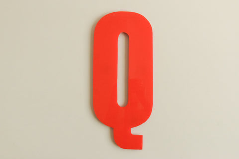 Vintage Perspex Red Cinema / Theatre / Shop Sign Letter 'Q'