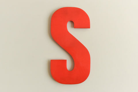 Vintage Perspex Red Cinema / Theatre / Shop Sign Letter 'S'