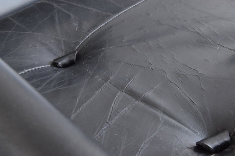 Vintage Pieff Kadia Black Leather and Chrome Three Seater Sofa by Tim Bates