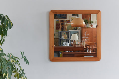 Vintage Pine Square Mirror