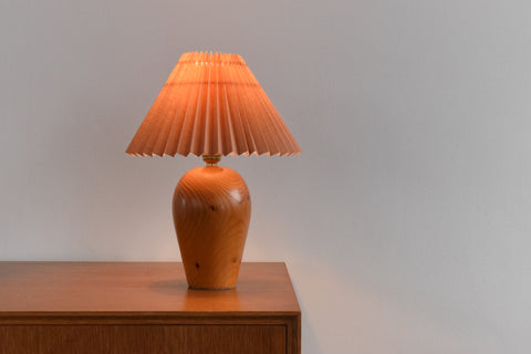 Vintage Pine Table Lamp Base by BHS and New Pleated Shade