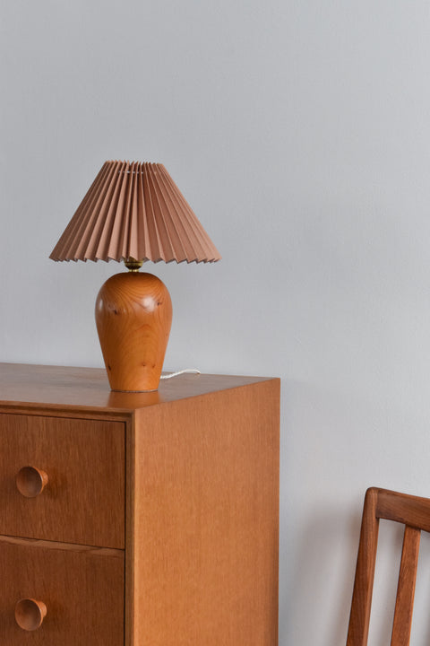 Vintage Pine Table Lamp Base by BHS and New Pleated Shade