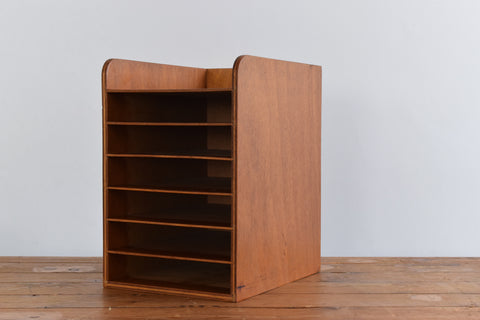 Vintage Plywood Desktop Paper Rack