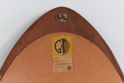 Vintage Rare Swedish Oval Teak Mirror by Glas & Trä Hovmantorp