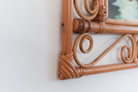 Vintage Rectangular Bamboo Mirror