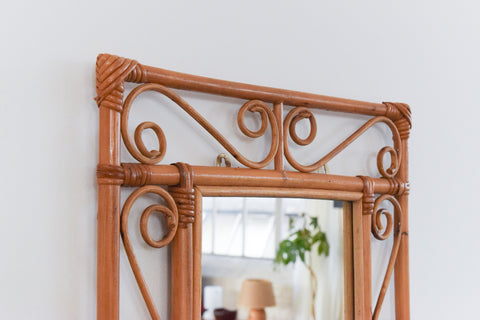 Vintage Rectangular Bamboo Mirror