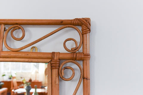 Vintage Rectangular Bamboo Mirror