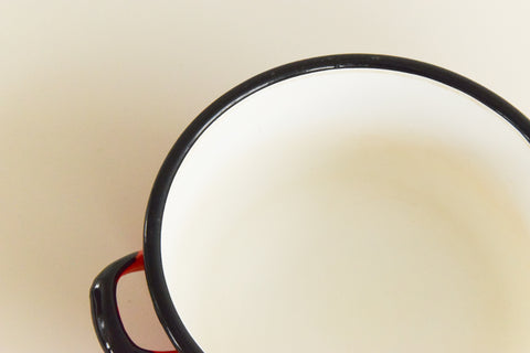 Vintage Red Enamel Pan