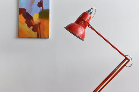 Vintage Red Herbert Terry & Sons Anglepoise Lamp Model No. 1227