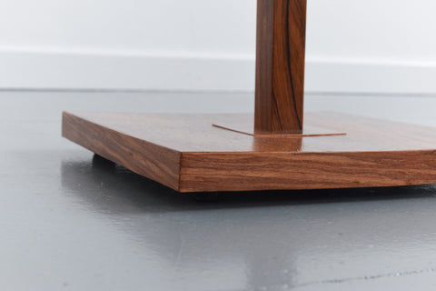 Vintage Rosewood and Copper Floor Lamp with New Pleated Lamp Shade