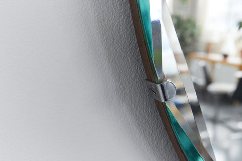 Vintage Round Frameless Bevelled Wall Mirror