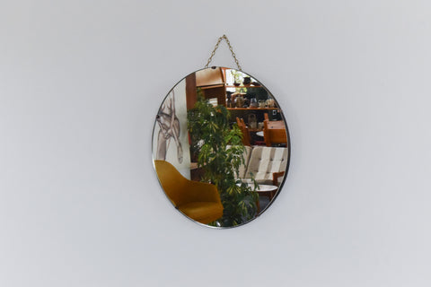 Vintage Round Frameless Wall Mirror