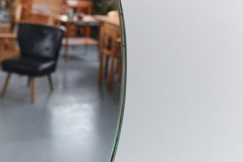 Vintage Round Frameless Wall Mirror